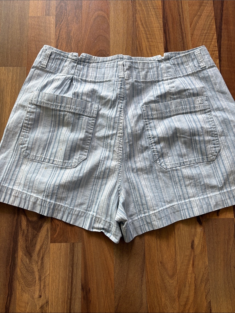 American Eagle Outfitters Light Blue & White Striped Women's Shorts Size 14 - Picture 6 of 11